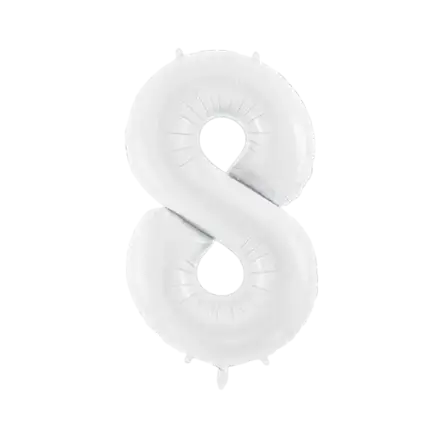 Ballon anniversaire chiffre 8 Blanc 86 cm