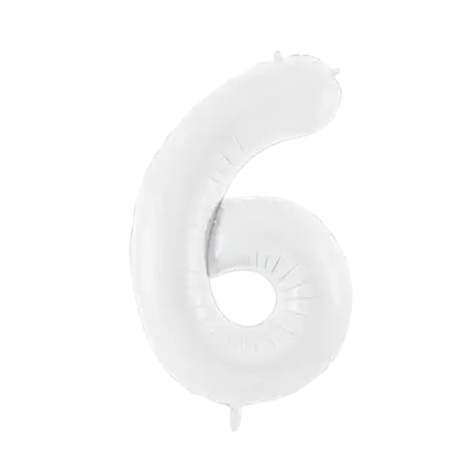 Ballon anniversaire chiffre 6 Blanc 86 cm