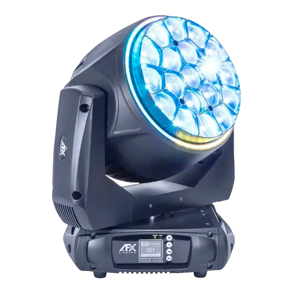 Lyre LED BEE EYE Wash/Zoom + Effets anneaux 19x40W RGBW 