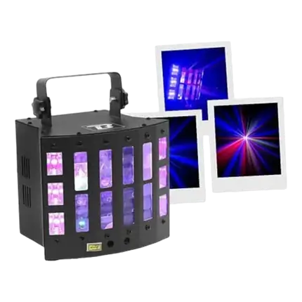 Pack 3 jeux de lumière à LEDs - 1 Mini stroboscope + 1 Dôme ASTRO + 1 effet  Derby
