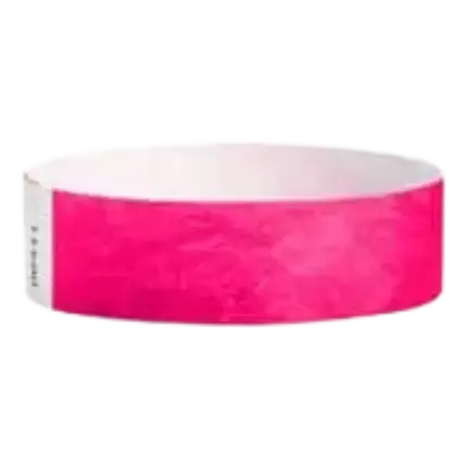 Bracelet Tyvek® Rose Fluo Papier Sans Marquage