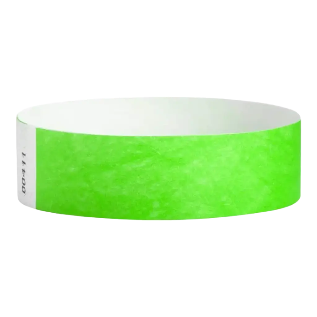 Bracelet Tyvek® Vert Fluo Papier Sans Marquage