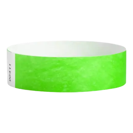 Bracelet Tyvek® Vert Fluo Papier Sans Marquage