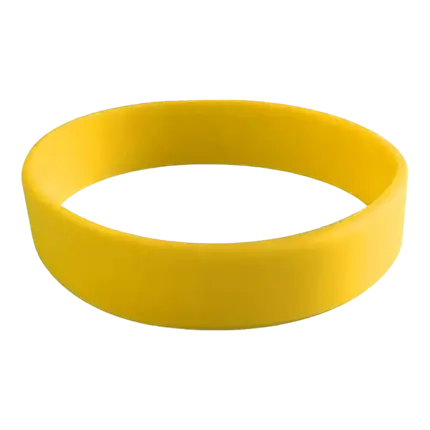 Bracelet Silicone Jaune Sans Marquage Adulte