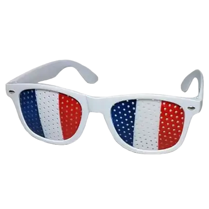 Lunettes en Grille Bleu Blanc Rouge pour Supporter France