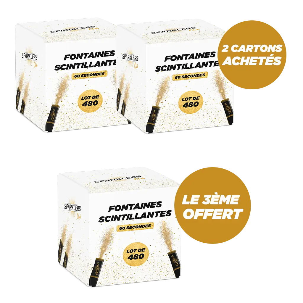 (1440 FONTAINES) 2 cartons achetés, le 3ème OFFERT !