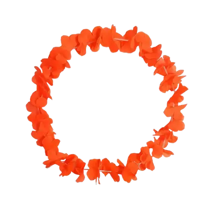 Collier Hawaïen à Fleurs Fluo Neon Orange