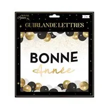 Guirlande Lettres Noir et Or Bonne Année 2 mètres