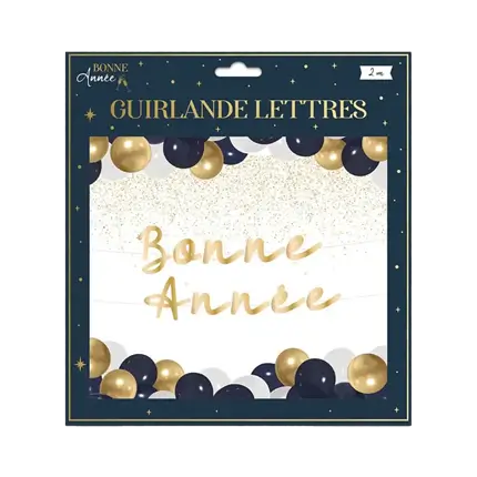 Guirlande Lettres Or Bonne Année 2 mètres