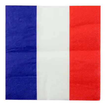 Serviette Bleu Blanc Rouge Tricolore - Lot de 20