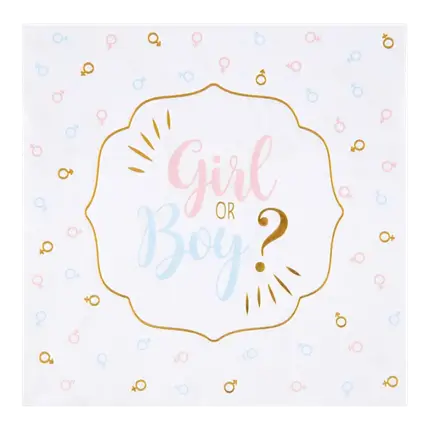 Serviette Gender Reveal Girl or Boy ? - Lot de 20