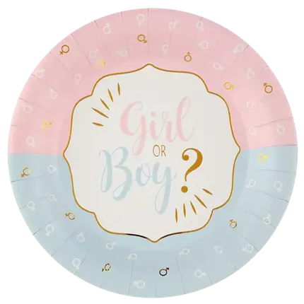 Assiette Gender Reveal Girl or Boy ? - Lot de 10