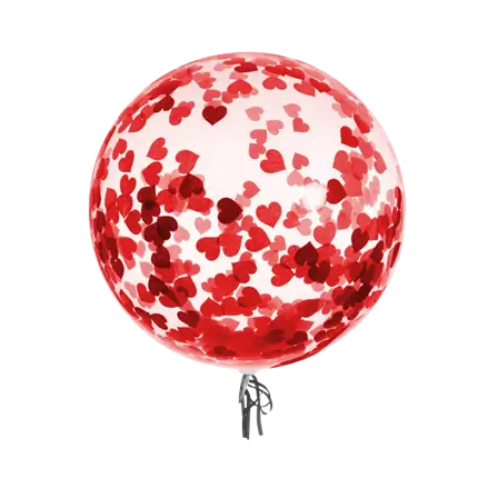 Ballon à Confettis Cœur Rouge 46cm