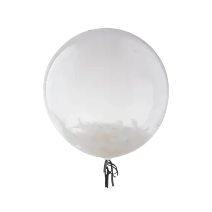 Ballon Transparent à Confettis Plumes  46cm