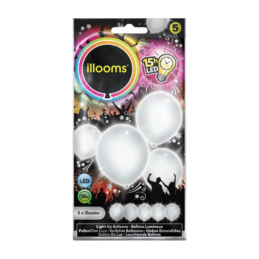 Ballons LED en latex - Blanc illooms® 
