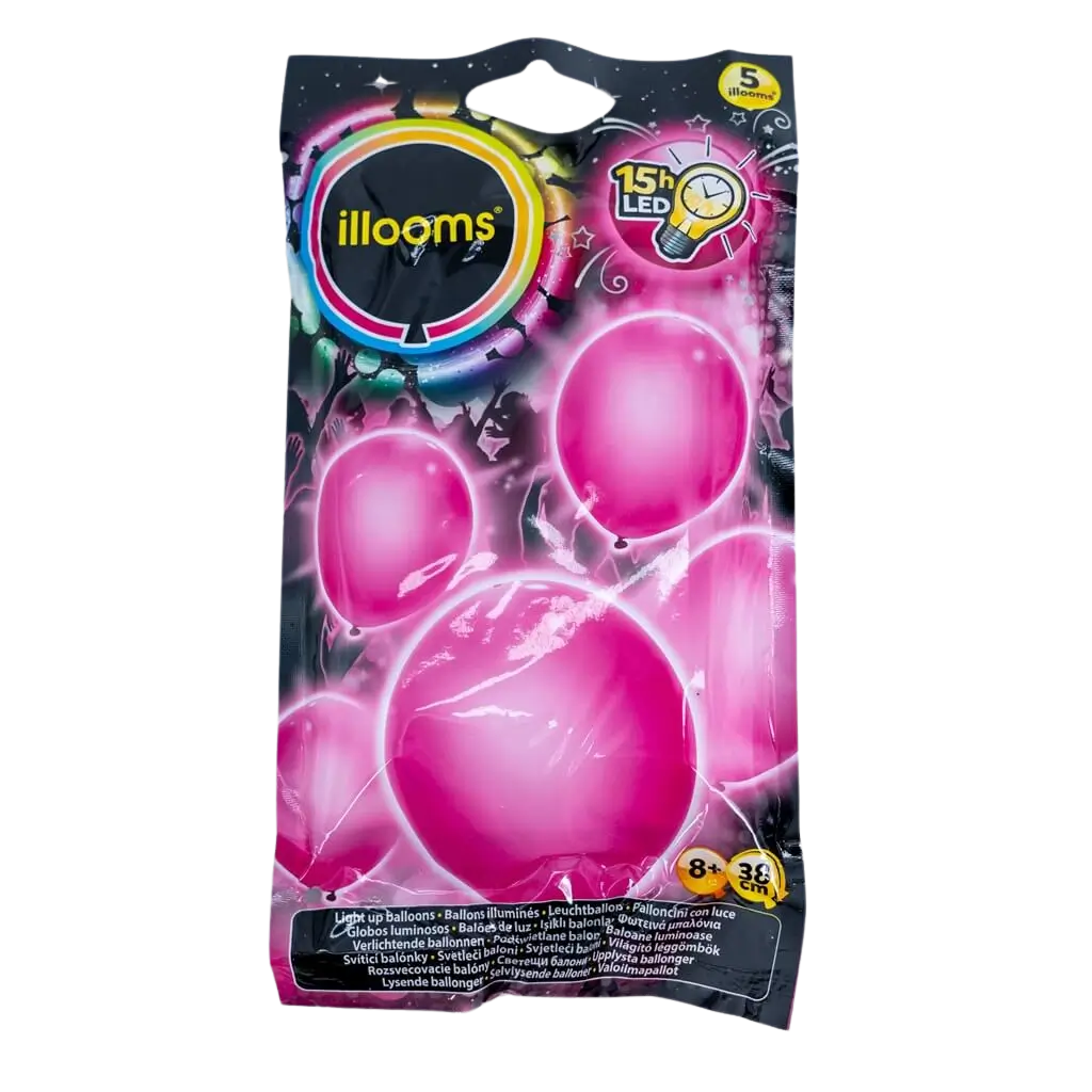 Ballons LED en latex - Rose illooms® 
