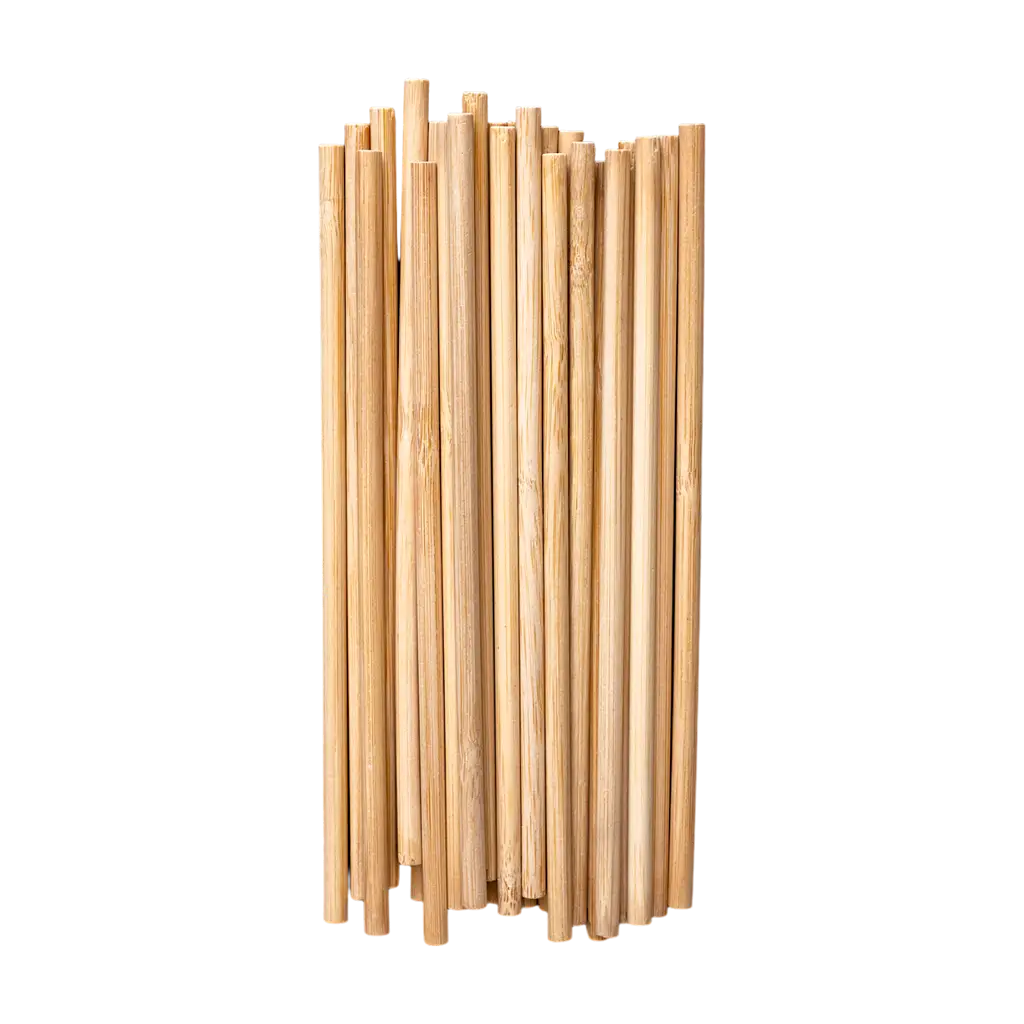 Paille réutilisable Bambou 20cm Ø6mm - Lot de 25