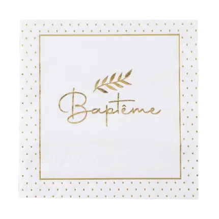 Serviette Baptême - Lot de 20