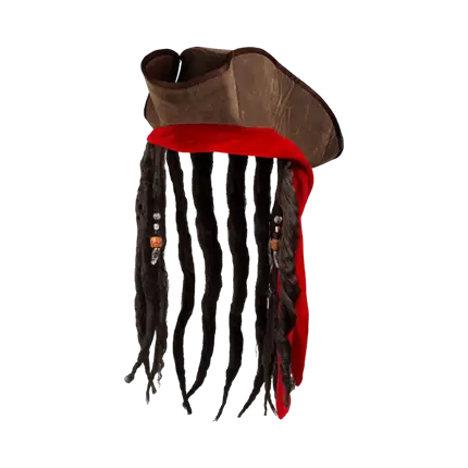 Chapeau de Pirate Jack avec Dreadlocks