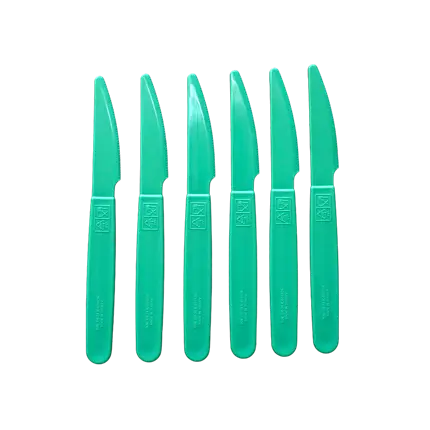 Couteau incassable PP Vert Pastel - Lot de 6