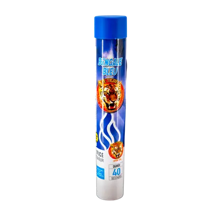 Fumigène Flamme de Bengale BLEUE VIF - Torche durée 40 sec