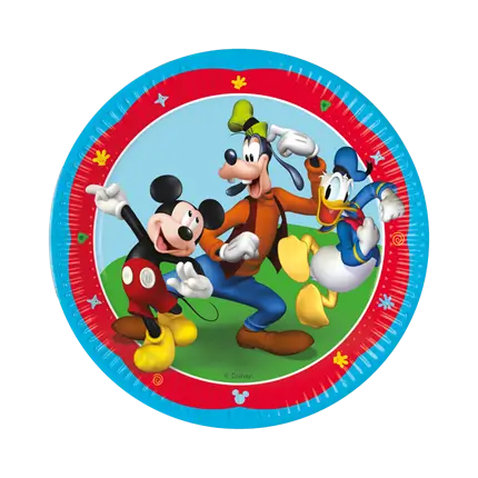 Assiette en carton Mickey ø23cm - Lot de 8