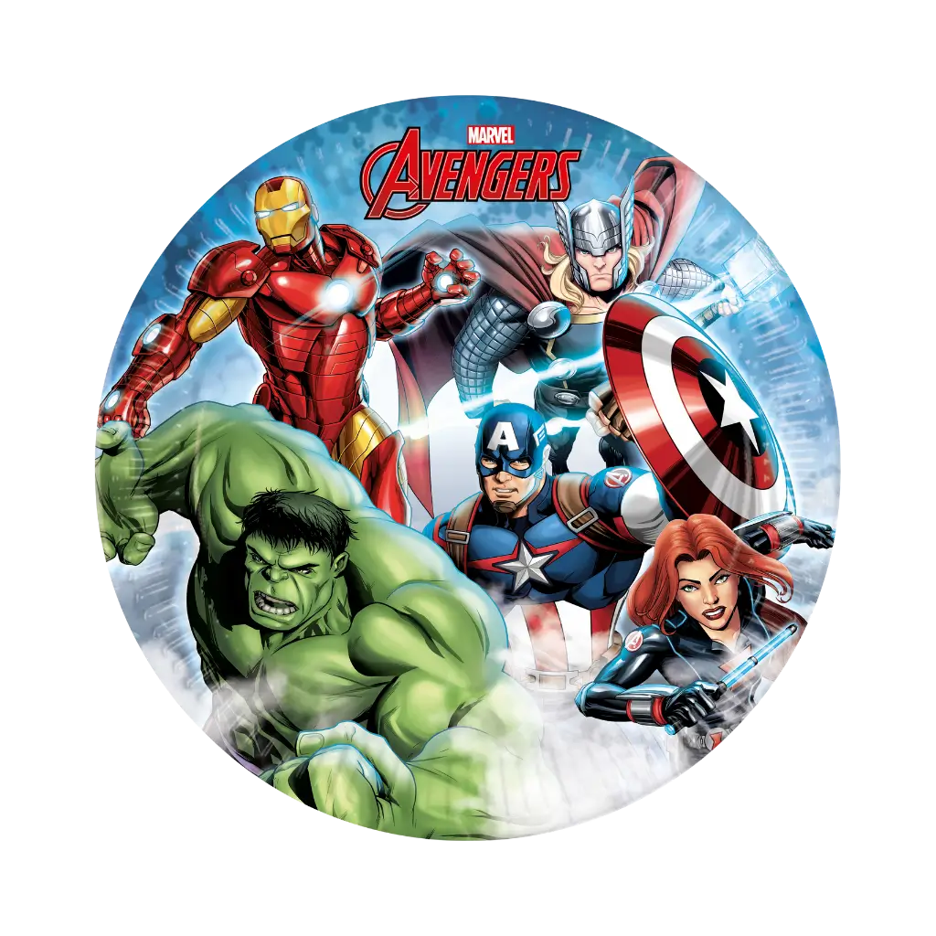 Assiette en carton Avengers ø23cm - Lot de 8