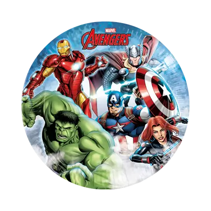 Assiette en carton Avengers ø23cm - Lot de 8