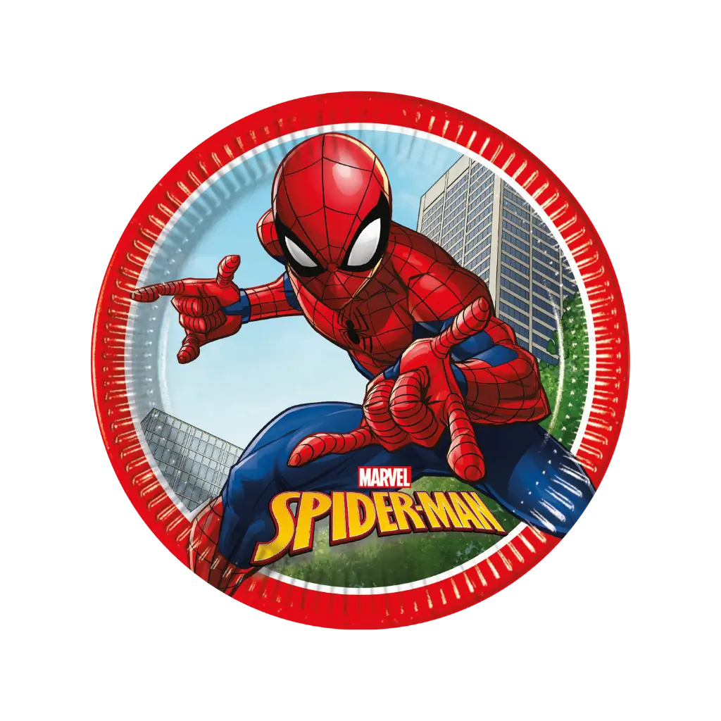 Assiette en carton Spiderman ø23cm - Lot de 8