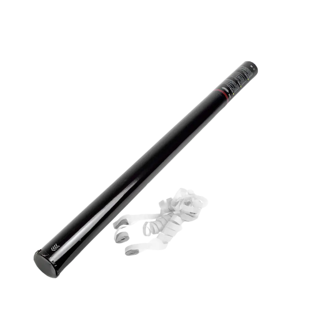 Canon à confettis Streamer Manuel 80cm - Blanc