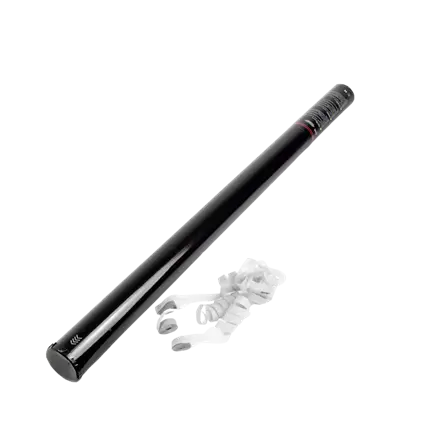 Canon à confettis Streamer Manuel 80cm - Blanc