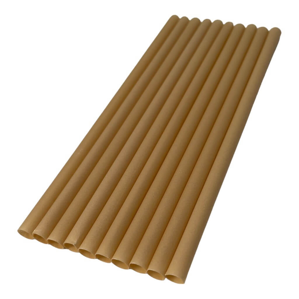 Paille Biodégradable en Fibre Végétale ø8x200mm (Lot de 125)