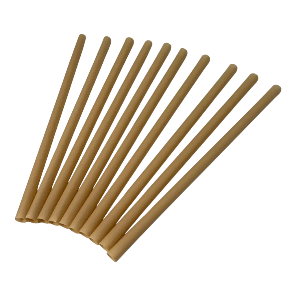 Paille Biodégradable en Fibre Végétale ø8x200mm (Lot de 125)