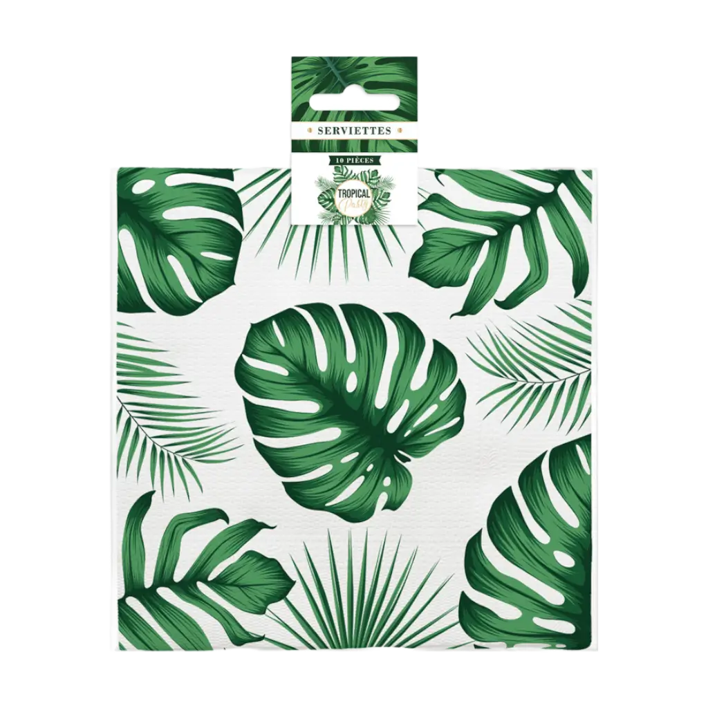 Serviettes Anniversaire Tropical (lot de 10)