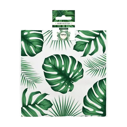 Serviettes Anniversaire Tropical (lot de 10)