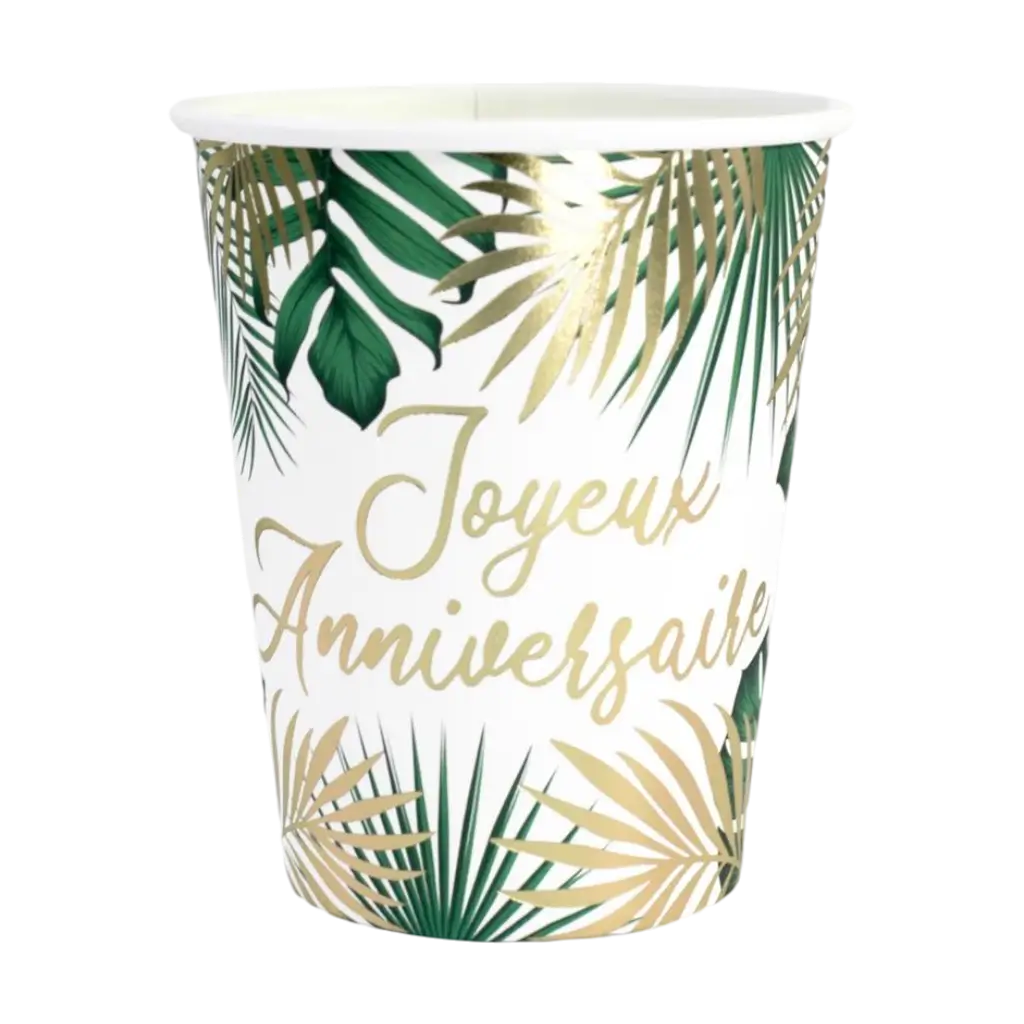 Gobelet Anniversaire Tropical - Lot de 6