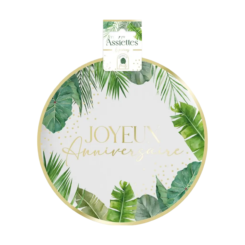 Assiette en papier Tropical Party (Lot de 6)