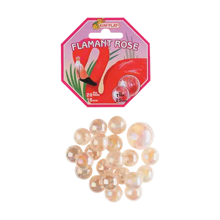 Lot de 20 Billes Flamant Rose +1 Calot