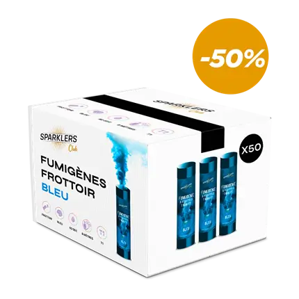 Lot de 50 Fumigènes Frottoir Bleus à -50% (3,33€ht/pièce)