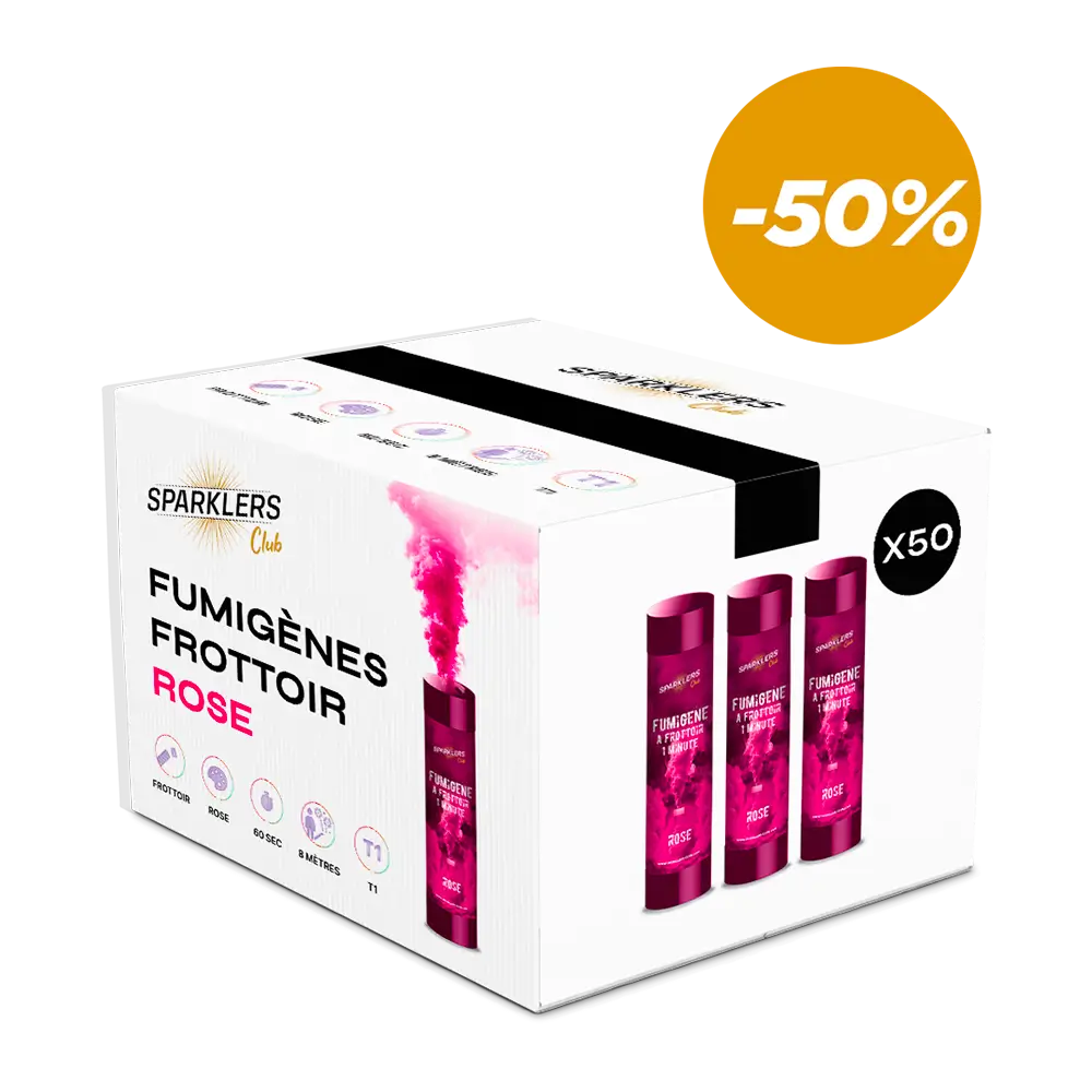 Lot de 50 Fumigènes Frottoir Roses à -50% (3,33€ht/pièce)