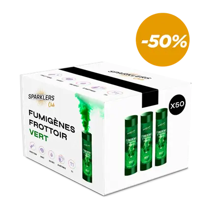 Lot de 50 Fumigènes Frottoir Verts à -50% (3,33€ht/pièce)