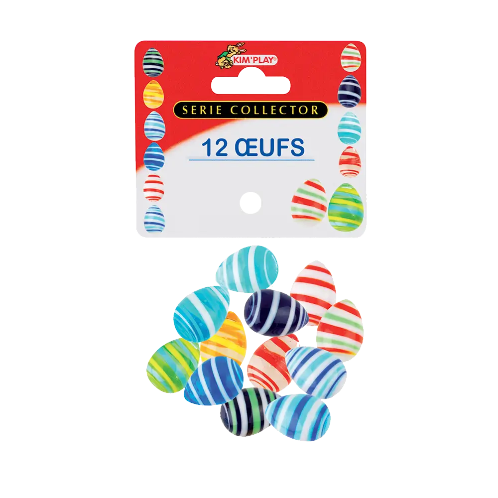 Lot de 12 Billes Oeufs assorties