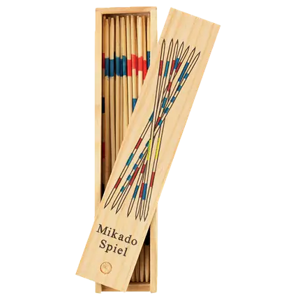 Jeu de Mikado en Bois avec Boîte de Rangement