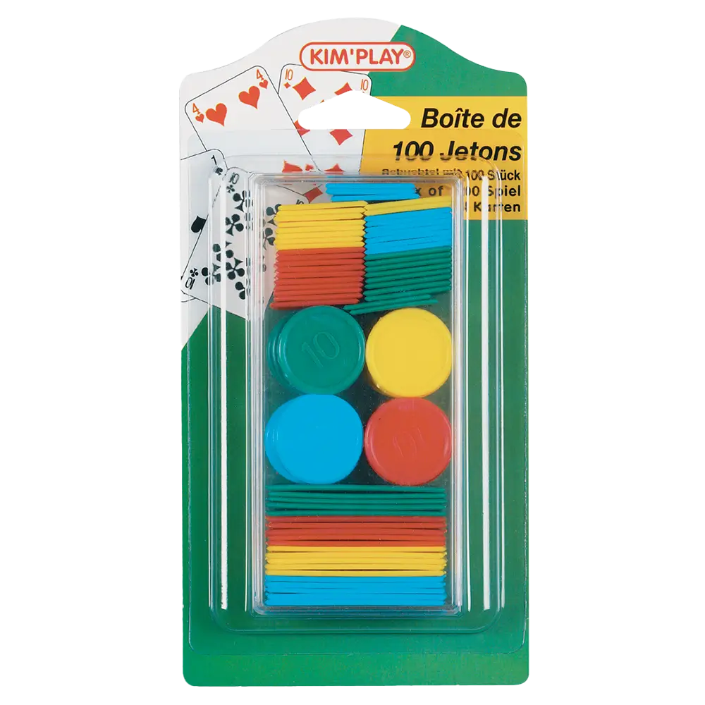 Boîte de Jetons pour Jeux de Cartes et de Société - Lot de 100