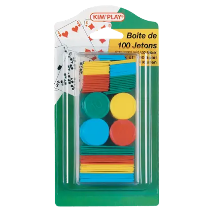 Boîte de Jetons pour Jeux de Cartes et de Société - Lot de 100