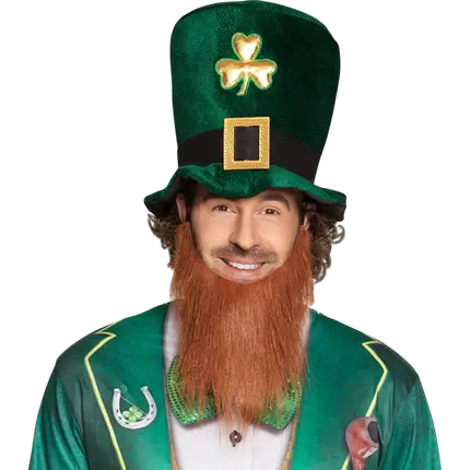 Chapeau Saint-Patrick Vert avec Barbe Rousse