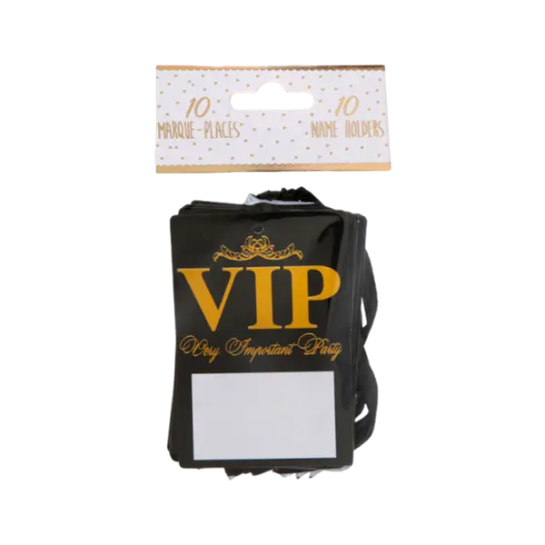 Marque-place VIP Noir &amp; Or - Lot de 10